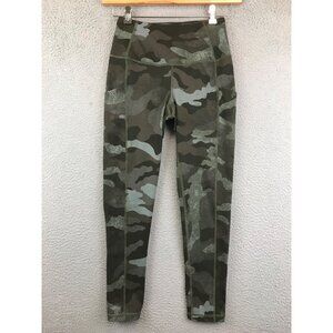 The North Face Green Camo Leggings Womens M Cropped Mid Rise Pockets